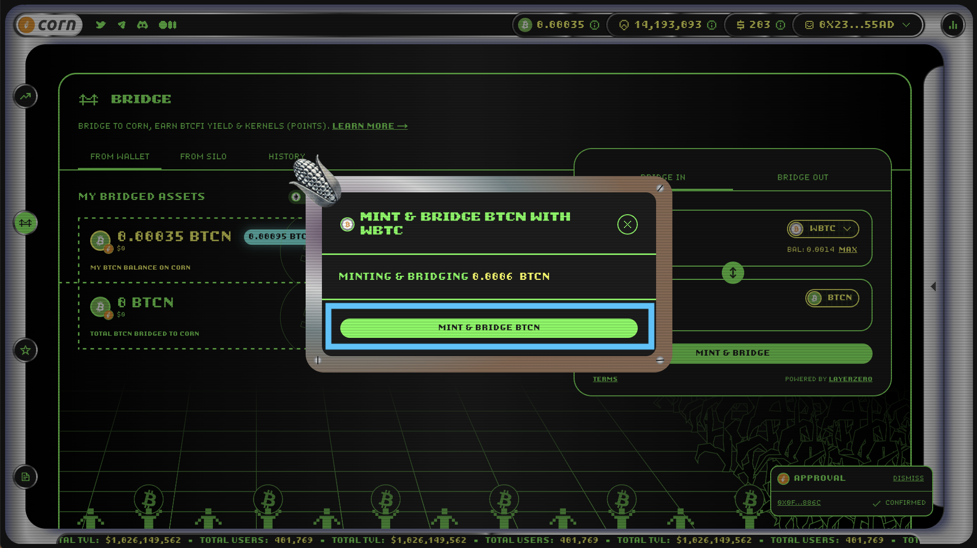 Mint BTCN from cbBTC or wBTC 6